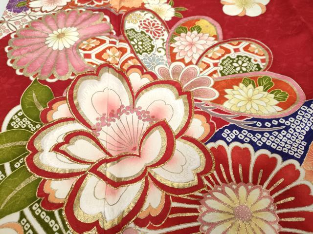 平和屋着物●豪華振袖 刺繍 吉祥草花文 金彩 正絹 逸品 DABI9098ud