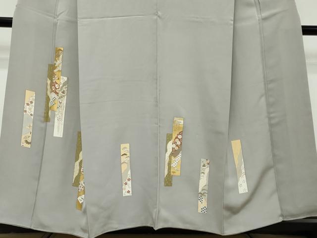 平和屋着物●訪問着 刺繍 短冊飛鶴花文 金彩 正絹 逸品 DABI9103ud