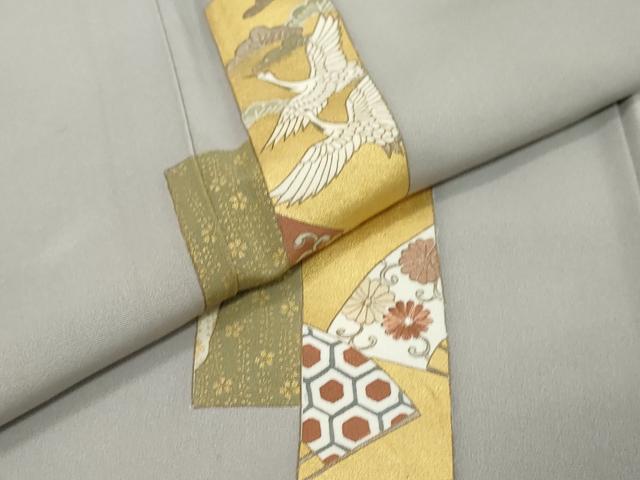 平和屋着物●訪問着 刺繍 短冊飛鶴花文 金彩 正絹 逸品 DABI9103ud