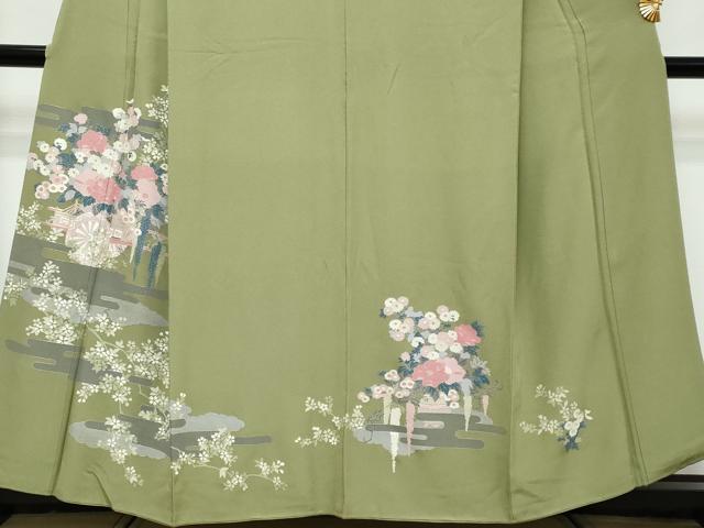平和屋着物●豪華色留袖 花車文 金彩 正絹 逸品 DABI9105ud