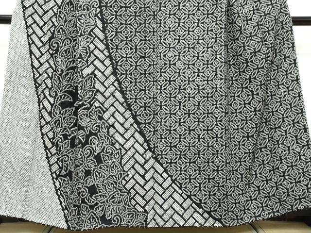平和屋着物●訪問着 総絞り 吉祥草花文 黒地 正絹 逸品 DABI9115ud