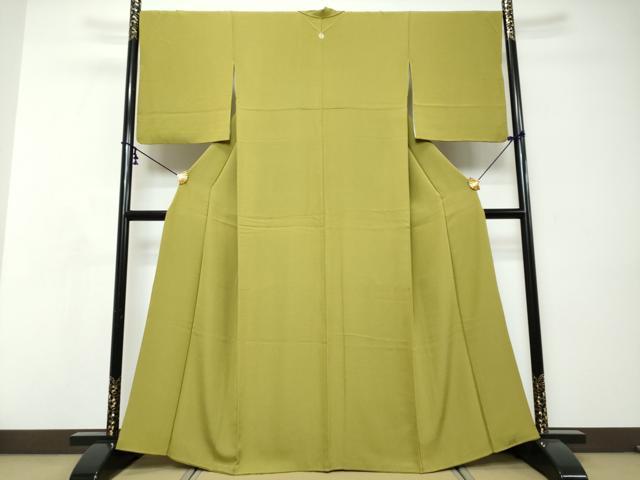 平和屋着物●上質な色無地 根岸色 正絹 逸品 DABI9118ud