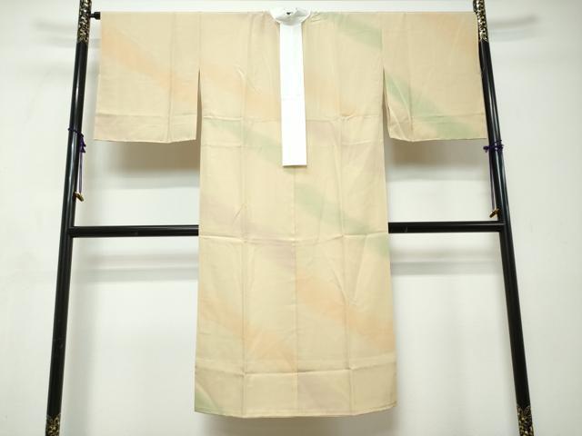 平和屋着物●長襦袢 無双仕立て 斜縞 暈し染め 正絹 逸品 未使用 DABI9119ud