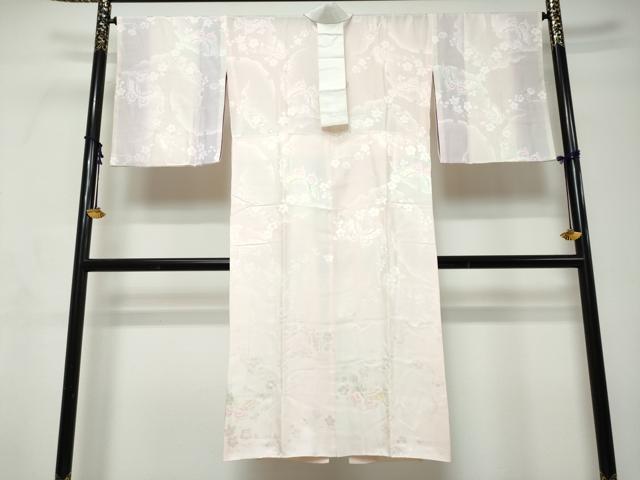 平和屋着物●長襦袢 無双仕立て 雪輪花蝶文 暈し染め 正絹 逸品 DABI9124ud
