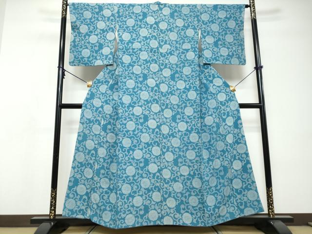 平和屋着物●上質な小紋 菊唐草文 正絹 逸品 DABI9135ud