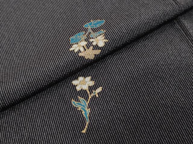 平和屋着物●上質な小紋 草花文 金彩 正絹 逸品 DABI9139ud