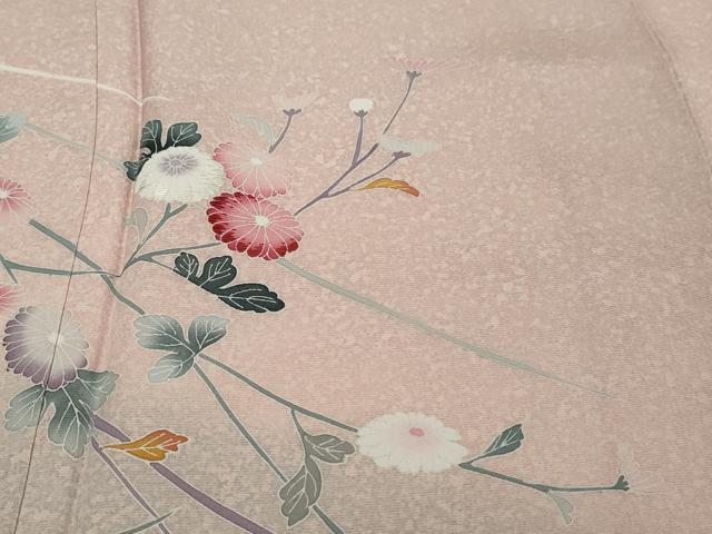 平和屋着物●訪問着 友禅 草花文 暈し染め 銀彩 正絹 逸品 DABI9148ud