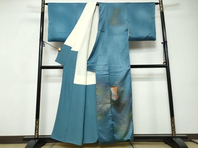 平和屋着物●人間国宝 福田喜三郎 訪問着 陶器文 暈し染め 金彩 正絹 逸品 DABI9154ud