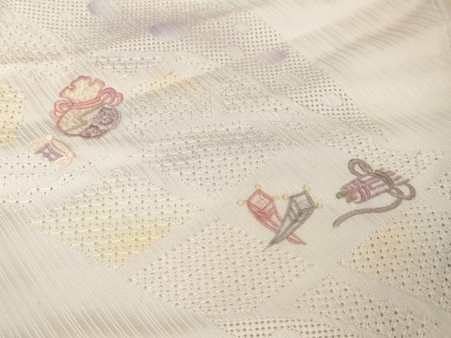 平和屋着物●中国三大刺繍 スワトウ刺繍 汕頭刺繍 総刺繍 訪問着 宝尽くし文 暈し染め 正絹 逸品 DABI9158ud