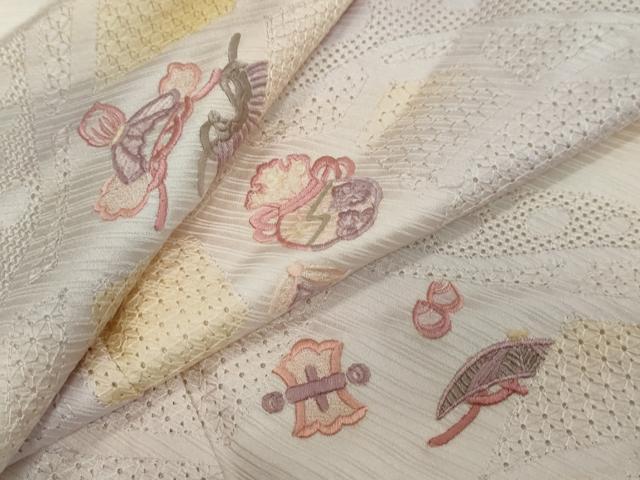 平和屋着物●中国三大刺繍 スワトウ刺繍 汕頭刺繍 総刺繍 訪問着 宝尽くし文 暈し染め 正絹 逸品 DABI9158ud