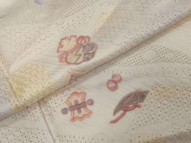 平和屋着物●中国三大刺繍 スワトウ刺繍 汕頭刺繍 総刺繍 訪問着 宝尽くし文 暈し染め 正絹 逸品 DABI9158ud