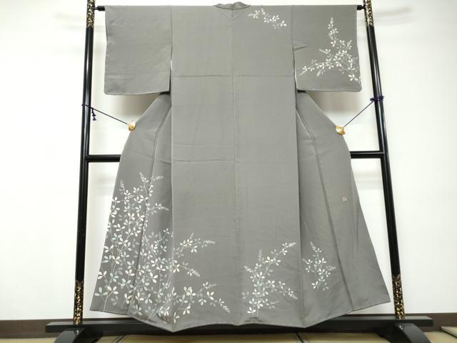 平和屋着物●訪問着 作家物 枝葉文 正絹 逸品 未使用 DABI9159ud