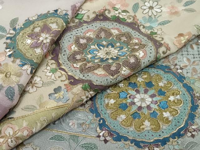 平和屋着物●中国三大刺繍 スワトウ刺繍 泰斗刺繍 総刺繍 訪問着 正倉院花文 暈し染め 正絹 逸品 DABI9161ud