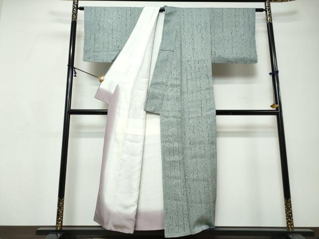 平和屋着物●名門 藤娘きぬたや・総絞り 杢目絞り 小紋 正絹 逸品 DABI9164ud