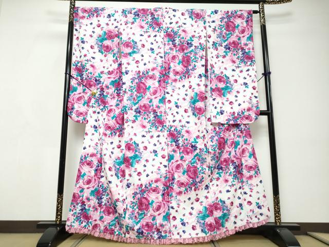 平和屋着物●mezzo piano メゾピアノ 振袖 草花文 金彩 洗える着物 DABI9172ud