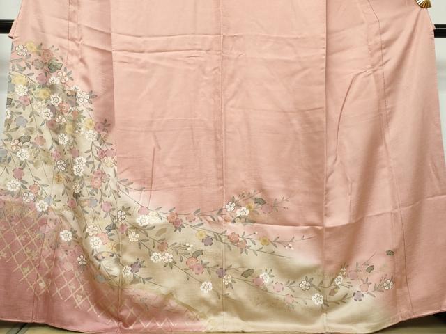 平和屋着物●訪問着 草花籬文 暈し染め 金彩 正絹 逸品 DABI9180ud