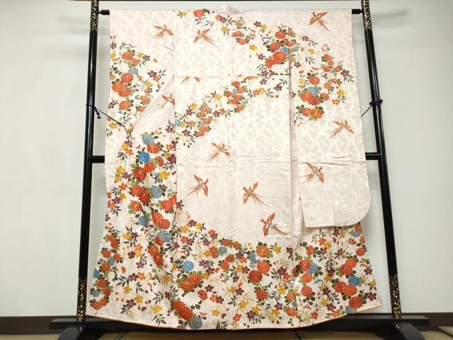 平和屋着物●豪華振袖 駒刺繍 鳳凰草花文 金彩 正絹 逸品 DABI9200ud