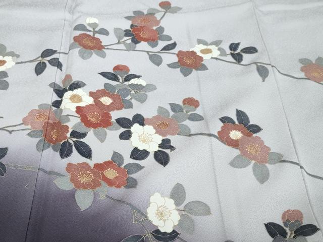 平和屋着物●訪問着 枝花文 暈し染め 金彩 正絹 逸品 DABI9207ud