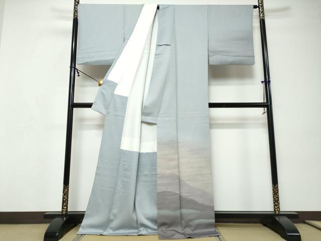 平和屋着物●訪問着 霞文 暈し染め 正絹 逸品 DABI9208ud