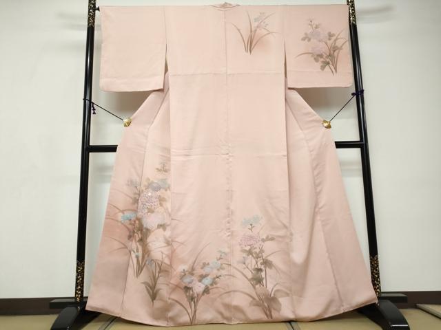 平和屋着物●訪問着 草花文 正絹 逸品 DABI9209ud