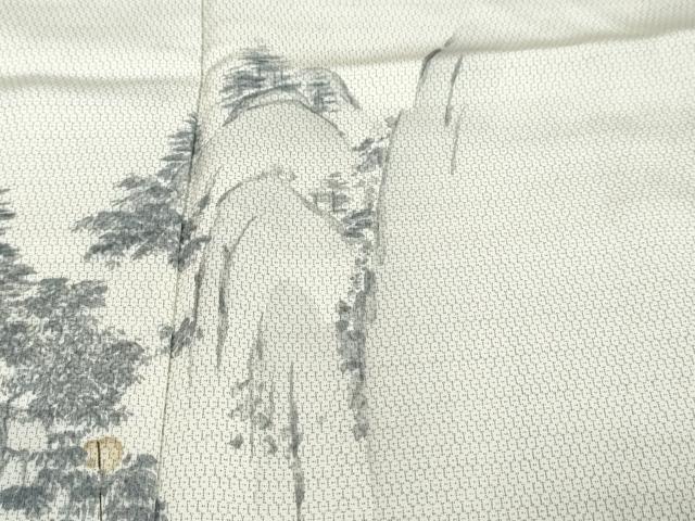 平和屋着物●訪問着 紬地 120亀甲 遠山人物風景文 正絹 逸品 DABI9210ud