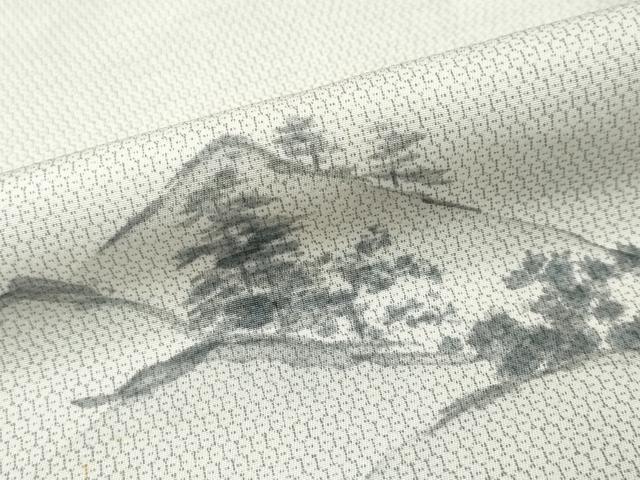 平和屋着物●訪問着 紬地 120亀甲 遠山人物風景文 正絹 逸品 DABI9210ud