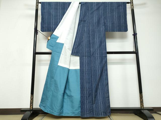 平和屋着物●上質な紬 変わり縞 正絹 逸品 DABI9218ud