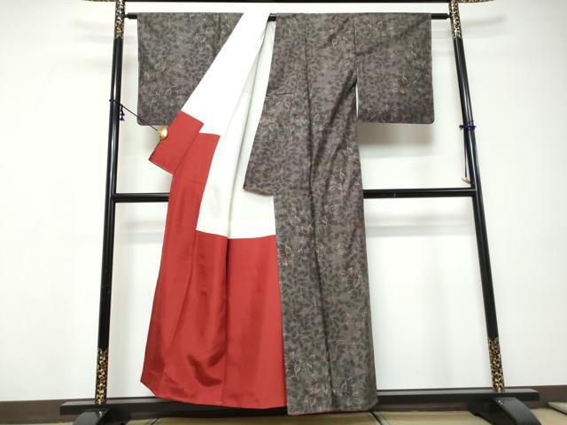 平和屋着物●本場大島紬 9マルキ 南天文 正絹 逸品 DABI9220ud