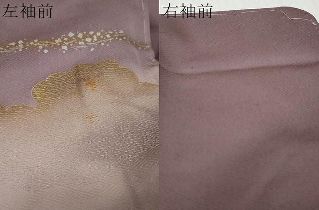 平和屋着物●訪問着 駒刺繍 雲霞桐文 暈し染め 金彩 正絹 逸品 未使用 DABI9221ud