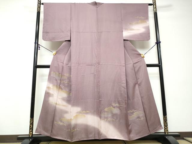 平和屋着物●訪問着 駒刺繍 雲霞桐文 暈し染め 金彩 正絹 逸品 未使用 DABI9221ud