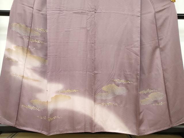 平和屋着物●訪問着 駒刺繍 雲霞桐文 暈し染め 金彩 正絹 逸品 未使用 DABI9221ud