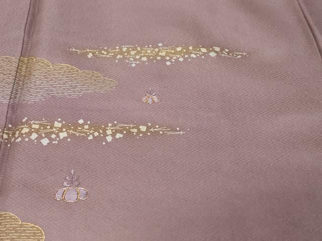 平和屋着物●訪問着 駒刺繍 雲霞桐文 暈し染め 金彩 正絹 逸品 未使用 DABI9221ud