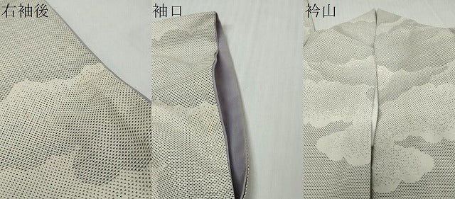 平和屋着物●本場大島紬 9マルキ 白大島 雲霞文 正絹 逸品 DABI9222ud