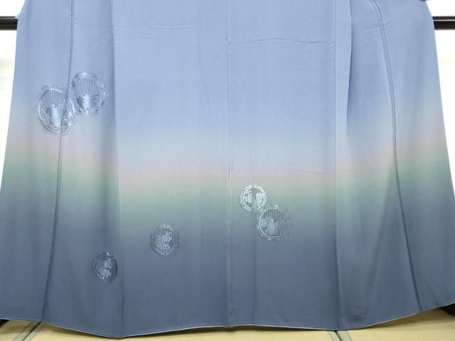 平和屋着物●中国三大刺繍 スワトウ刺繍 汕頭刺繍 総刺繍 訪問着 花絵皿文 暈し染め 正絹 逸品 DABI9226ud