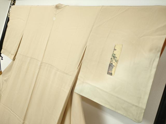 平和屋着物●訪問着 寿光織 短冊風景花文 暈し染め 金糸 正絹 逸品 DABI9230ud