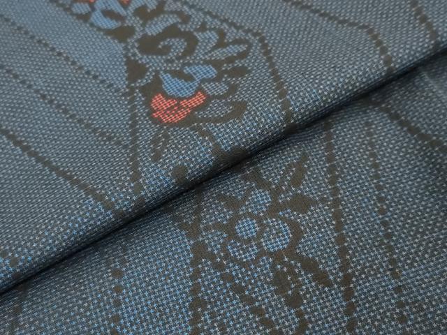 平和屋着物●本場大島紬 7マルキ 花菱文 正絹 逸品 DABI9232ud
