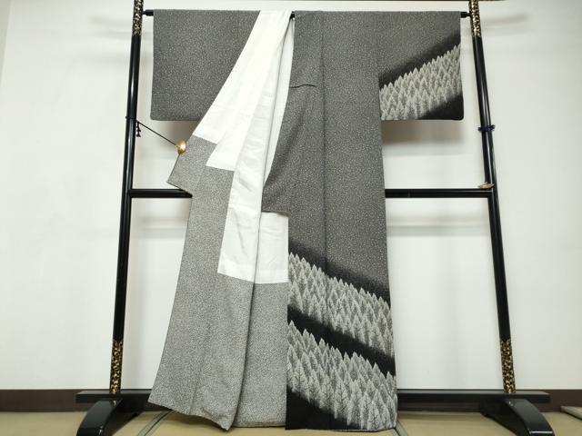 平和屋着物●訪問着 樹林文 暈し染め たたき染め 正絹 逸品 DABI9237ud