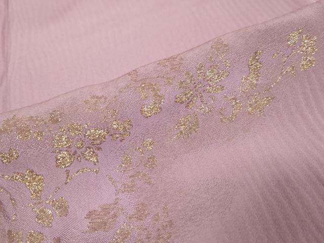 平和屋着物●上質な小紋 寿光織 洋花文 金糸 正絹 逸品 DABI9238ud