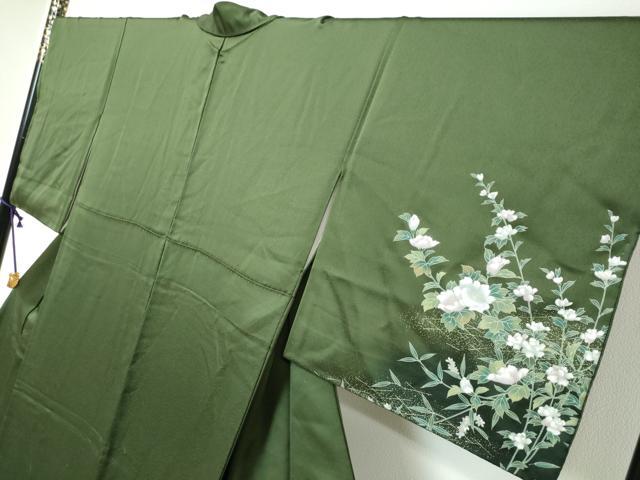 平和屋着物●訪問着 草花文 暈し染め 金彩 正絹 逸品 DABI9241ud