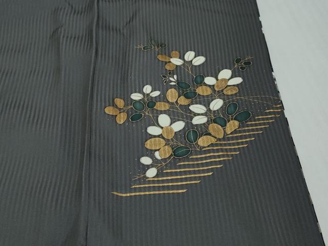 平和屋着物●訪問着 草葉文 暈し染め 金彩 正絹 逸品 DABI9246ud