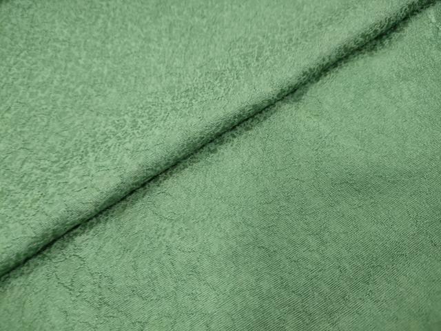平和屋着物●上質な色無地 干割れ地紋 老竹色 正絹 逸品 DABI9247ud