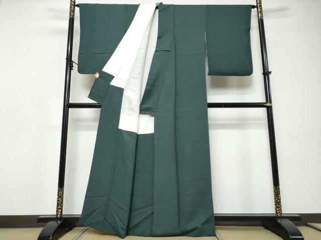 平和屋着物●上質な色無地 鉄色 正絹 逸品 DABI9250ud