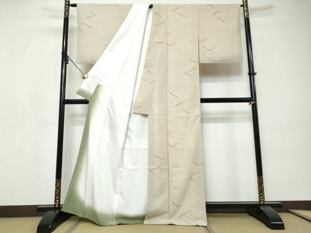 平和屋着物●上質な小紋 敷松葉文 正絹 逸品 DABI9251ud