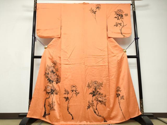 平和屋着物●訪問着 手描き 枝花文 正絹 逸品 DABI9254ud