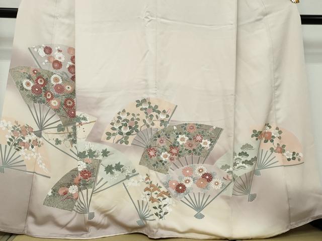 平和屋着物●豪華色留袖 刺繍 扇面草花文 暈し染め 金彩 正絹 逸品 DABI9256ud