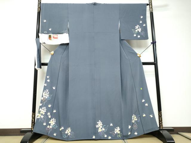平和屋着物●本加賀友禅作家 茶谷孝志 訪問着 舞鶴草 証紙付き 正絹 逸品 DABI9265ud