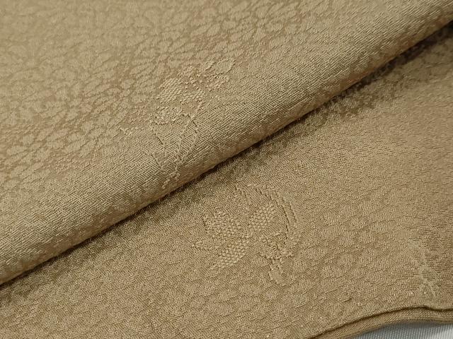 平和屋着物●上質な色無地 草花地紋 伽羅色 正絹 逸品 DABI9276ud
