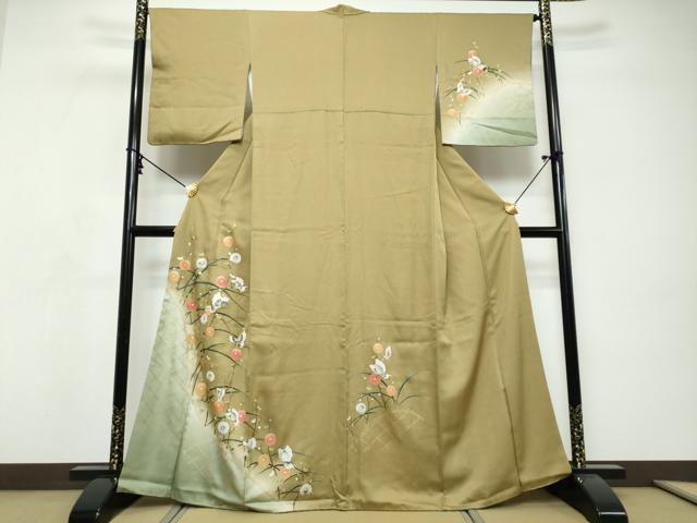 平和屋着物●訪問着 花蝶籬文 暈し染め 金彩 正絹 逸品 DABI9278ud