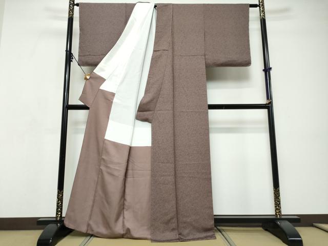 平和屋着物●上質なお召 彩天目織 霞文 反端付き 正絹 逸品 未使用 DABI9280ud