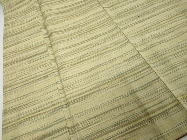 平和屋着物●上質な紬 横段文 正絹 逸品 未使用 DABI9282ud